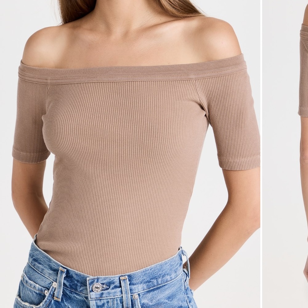 Citizens Of Humanity Tan Off-Shoulder Top sz XS